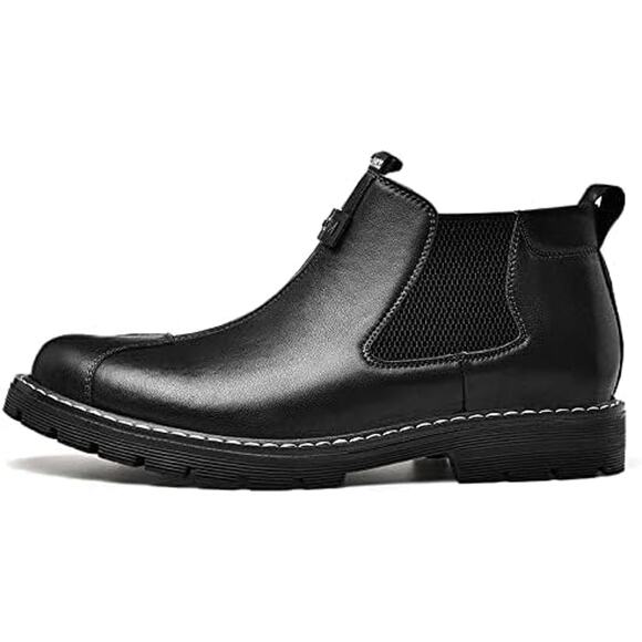 NWT ~ Men's Black Chelsea Ankle Slip On Hiking Casual Dress Boots ~ 8 1/2 (39) - Picture 2 of 5